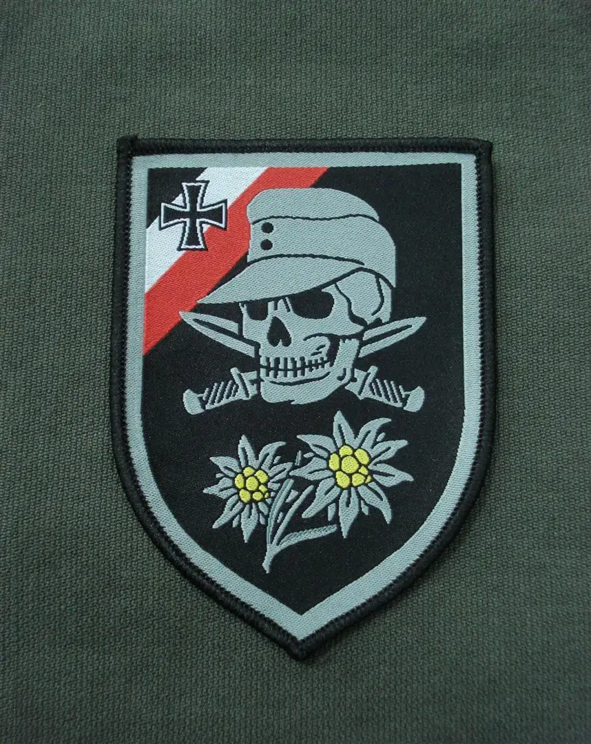 WW2 Немецкий Череп Железный крест Edelweiss патч Totenkopf Военная Вышивка значок