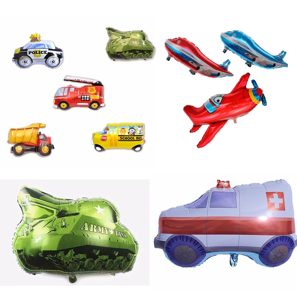 

1pc cartoon car and airplane aluminum foil balloon birthday party decorations kids adult fighting airplane baby shower balloons