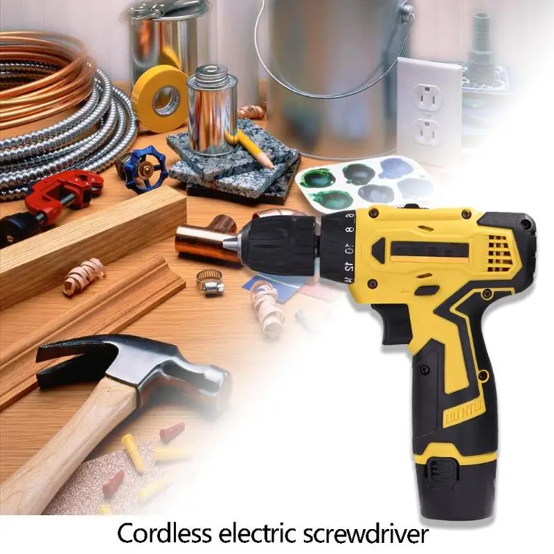 12V 18V Cordless Electric Screwdriver Rechargeable Electric Drill Lithium Battery Cordless Drill Power Tools