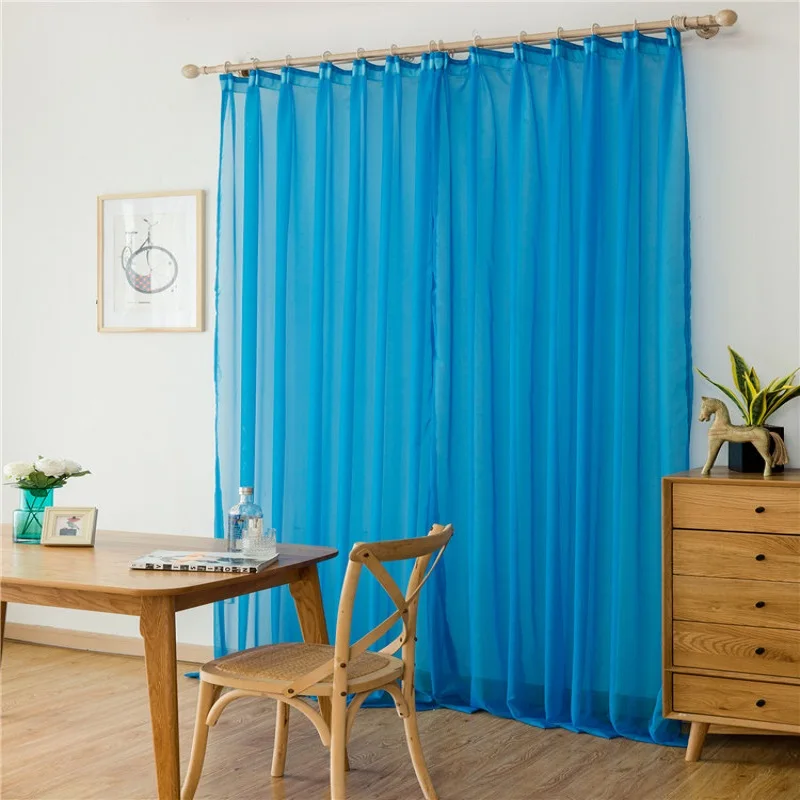 Черные однотонные тюль занавески для гостиной модные прозрачные ткань