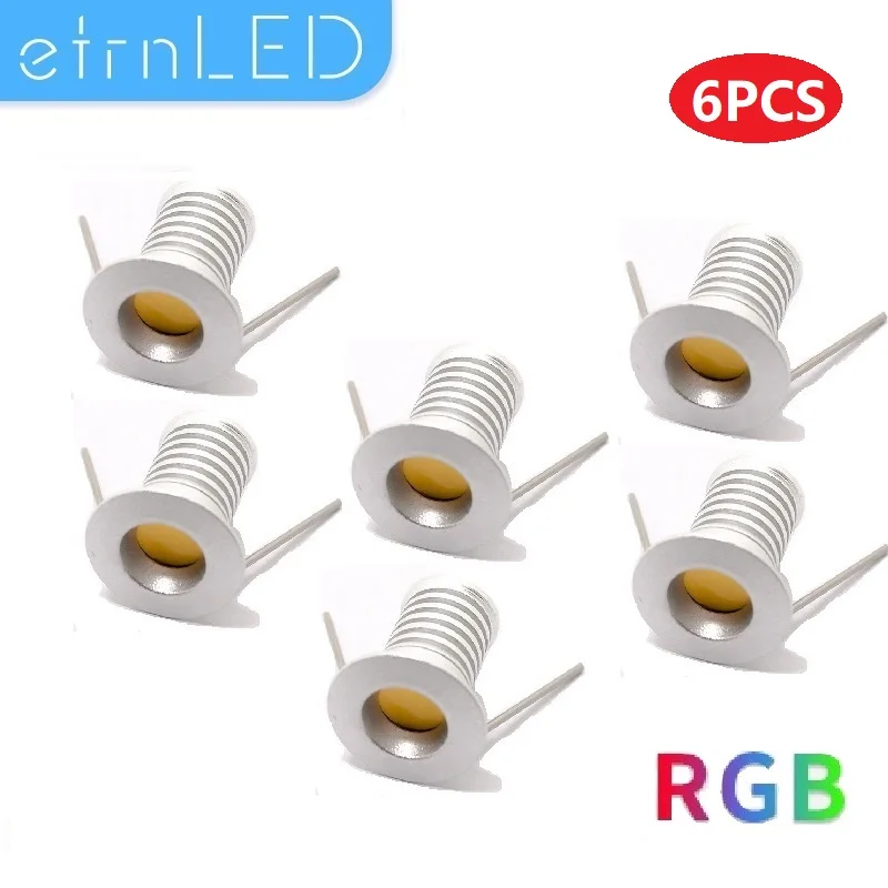 Светодиодный точечный светильник etrnLED 6 шт. RGB 12 В встроенный миниатюрный