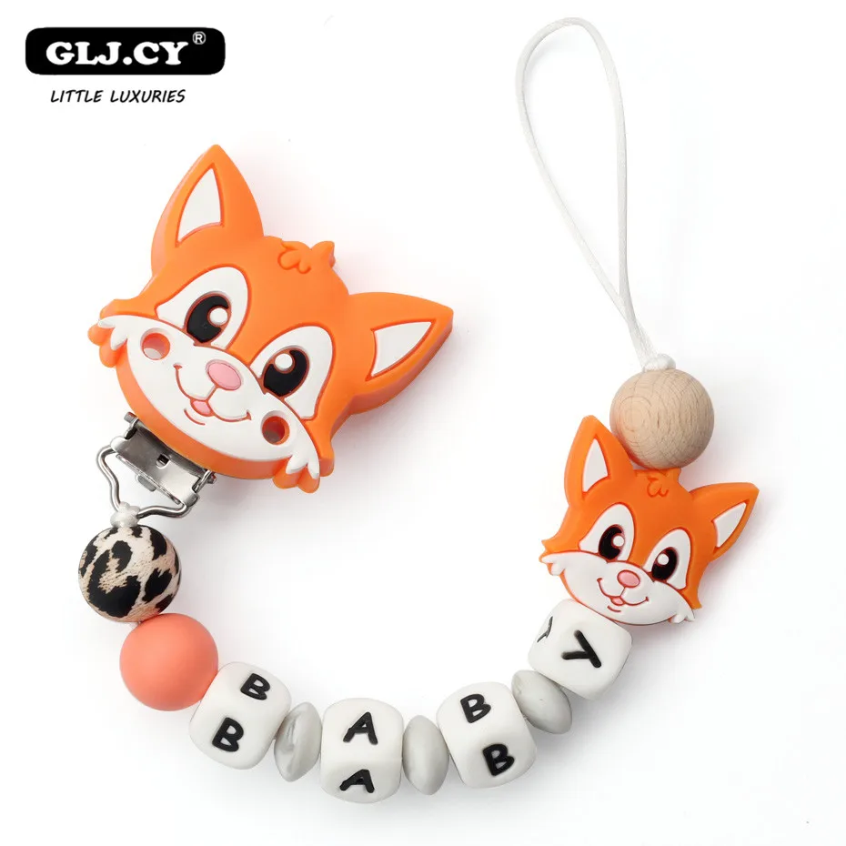 

Silicone Personalized Name For Nipples Clips Nursing Teething Beads Soother Pacifier Chain Dummy Holder Chew Toy Newborn Baby
