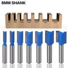 Набор фрез для деревообработки, комплект из 1 фрез 8 мм с прямым хвостовиком, диаметр резки 681012141820 мм