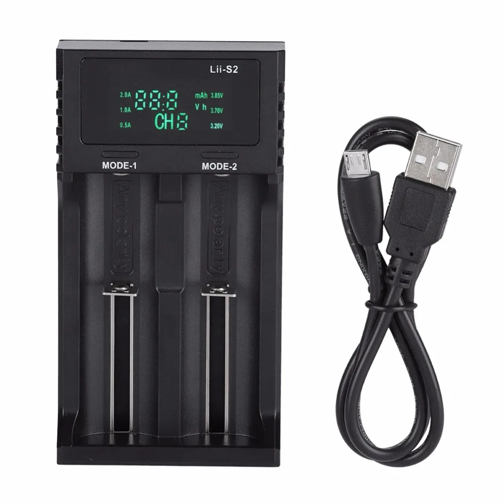 LiitoKala Lii-DC 5V2A умное зарядное устройство двойной слот с дисплеем питания