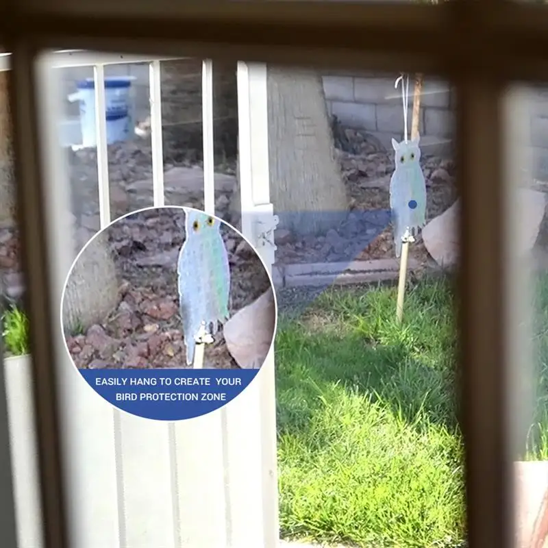 

2pc/1pc Owl Bird Repellent Control Scare Device Holographic Reflective Fake Owl Scares Bird Repellent Garden Durable Supplies