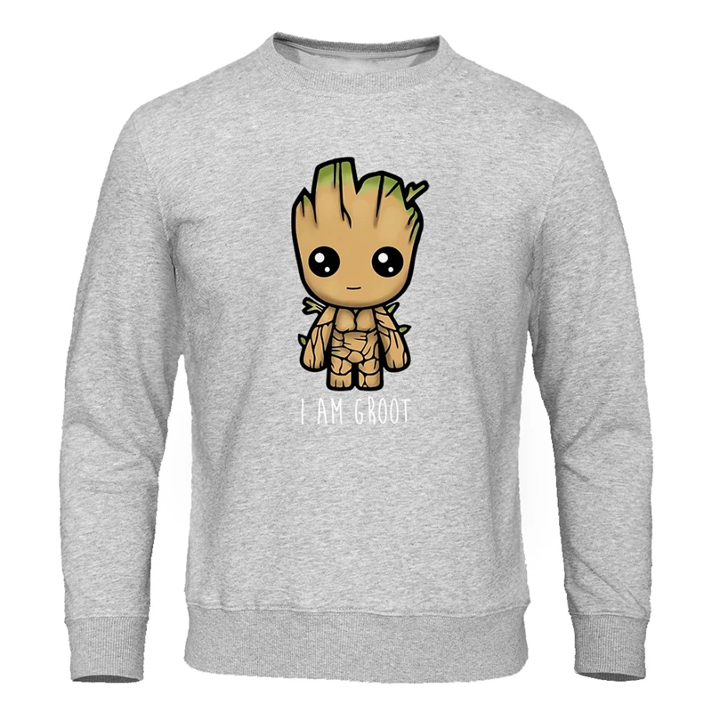 Новинка осени, толстовки с капюшоном I Am groot, мужские повседневные Модные свитшоты, уличная одежда в стиле хип-хоп, пуловеры harajuku, топы с милым принтом Groot