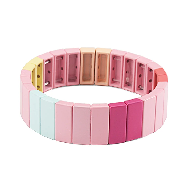

Elastic Tile Beaded Adjustable Bracelet for DIY Women Jewelry Bracelet Bohemian Metal Alloy Stackable Comb Friendship Bracelet