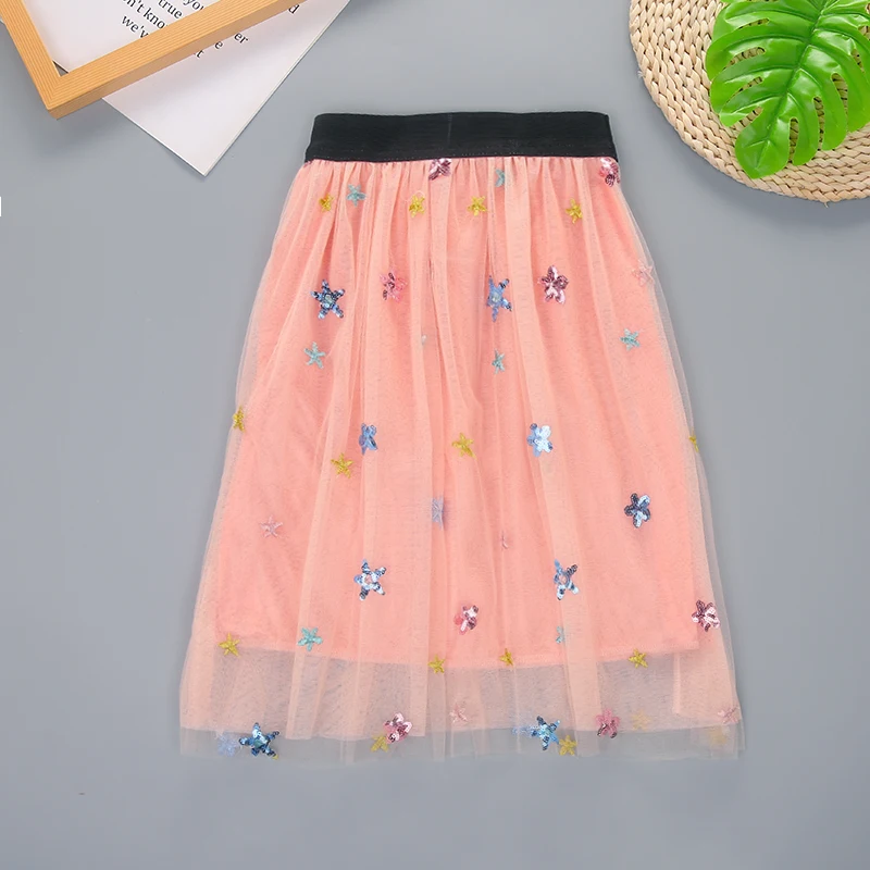 От 1 до 8 лет Модная одежда с блестками для девочек Юбка в цветочном стиле юбкой