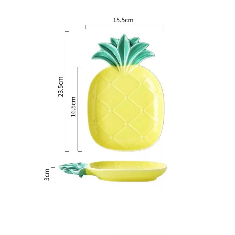 

Irregular Pineapple Shape Cactus Ceramic Salad Plate Cute Plant Breakfast Bowl Nordic Fruit Snack Dessert Tray Dishes Tableware