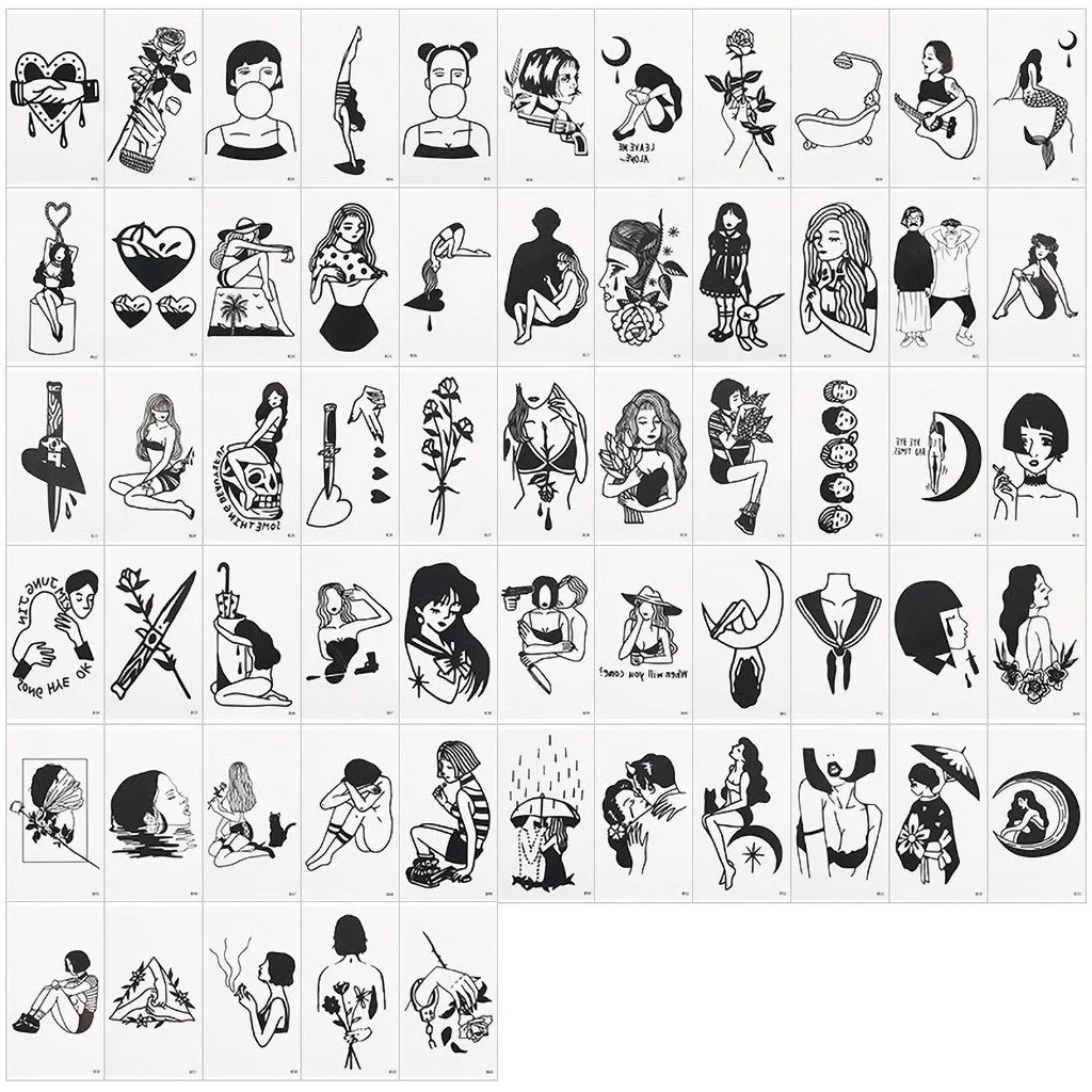 60 Sheets Rainbow Tattoos Expression Tattoo Sticker Face hand Lovely Body Art Fake Tatoo Temporary Waterproof Taty | Красота и