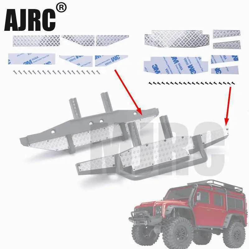 

For 1/10 Simulation Climbing Car Trax Defender Trx-4 Front Bumper Reflective Strip Trx4 Rear Bumper Non-slip Decorative Piece