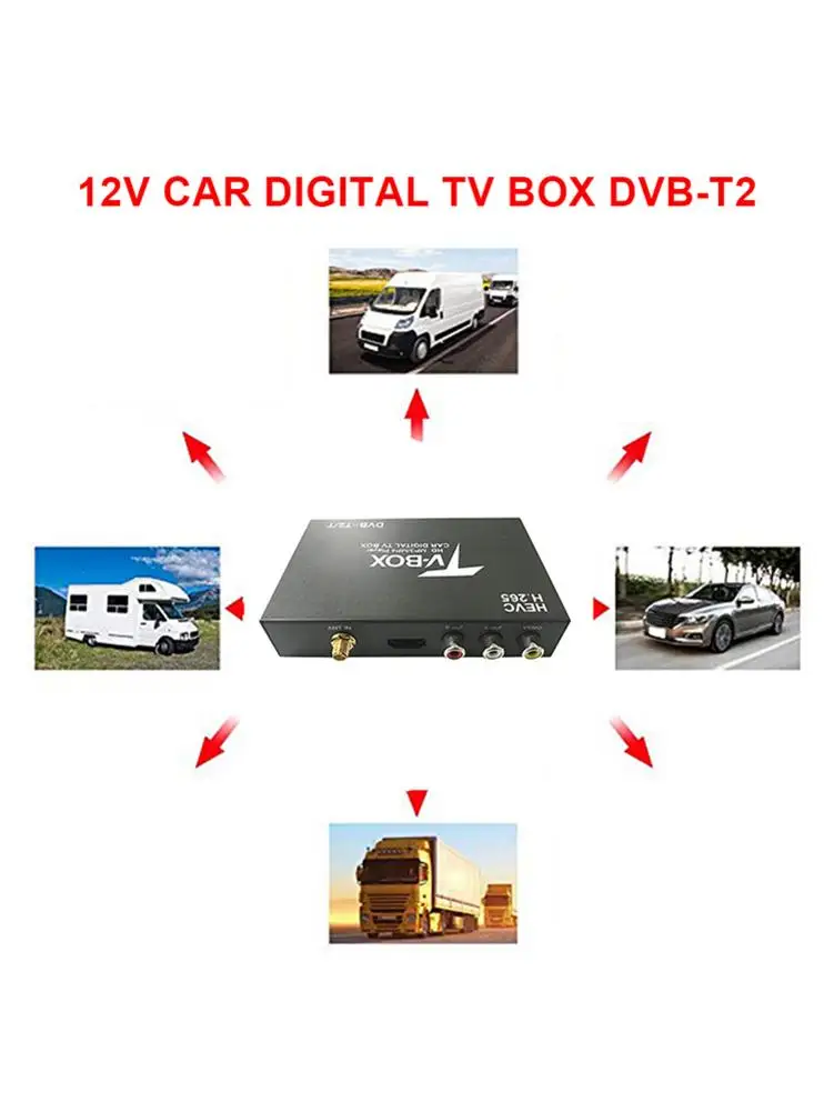 High-speed CAR Digital TV Box DVB-T2 / T Supports H.265 Decoding Dual Tuner With Two Active Antennas Receiver SET TOP BOX | Автомобили и