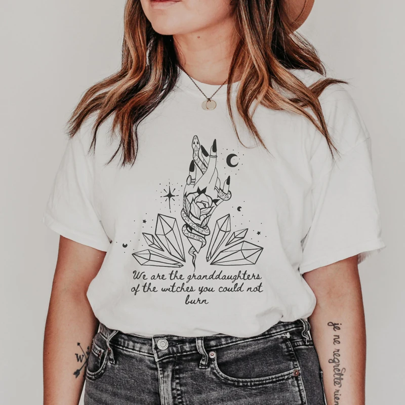 

We Are The Granddaughters Of The Witches You Could Not Burn T-shirt Aesthetic Witchy Woman Halloween Tshirt Tops