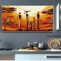 large size abstract african woman oil painting on canvas wall art posters prints wall picture for living room home cuadros decor