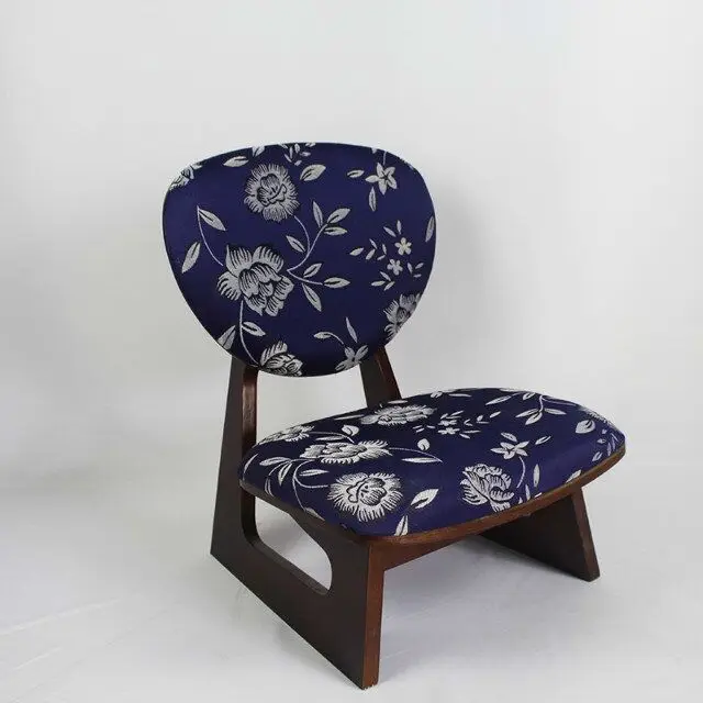 

Japanese Style Wood Low Chair Stool Mahogany Finish Living Room Furniture Leisure Kneeling Chair Meditation Seat Leather Cushion