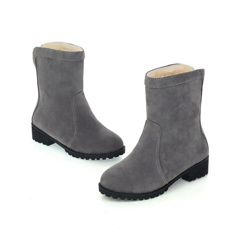 

Leather Female Women Winter Booties Zapatos De Mujer Snow Fur Fashion High Heels 3cm Sexy Autumn Winter Ankle Boots Shoes 93013