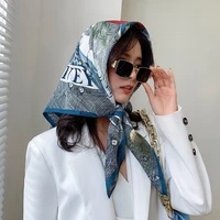 90cm 90cm designed scarf lady shawl printed silk felt headscarf scarf lady beach sun pack headscarf lady wrap scarf 2021