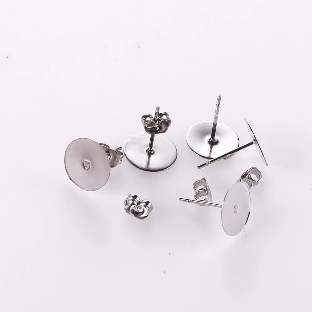 Пустые стержни для серег из нержавеющей стали 100 шт./лот 3/4/5/6/8/10/12 мм с берушами