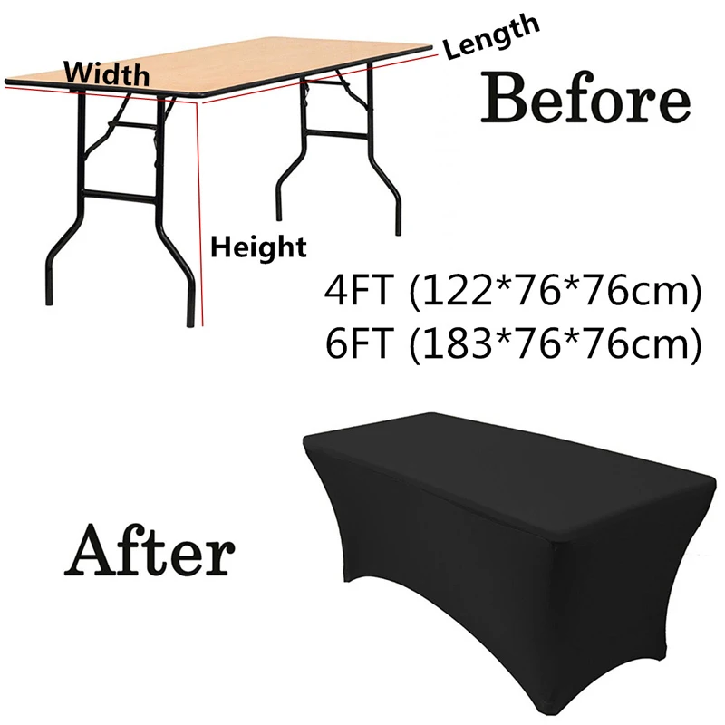 1pc elastic wedding dining decor rectangular spandex tablecloth stretch table cover elegant party 46 ft free global shipping