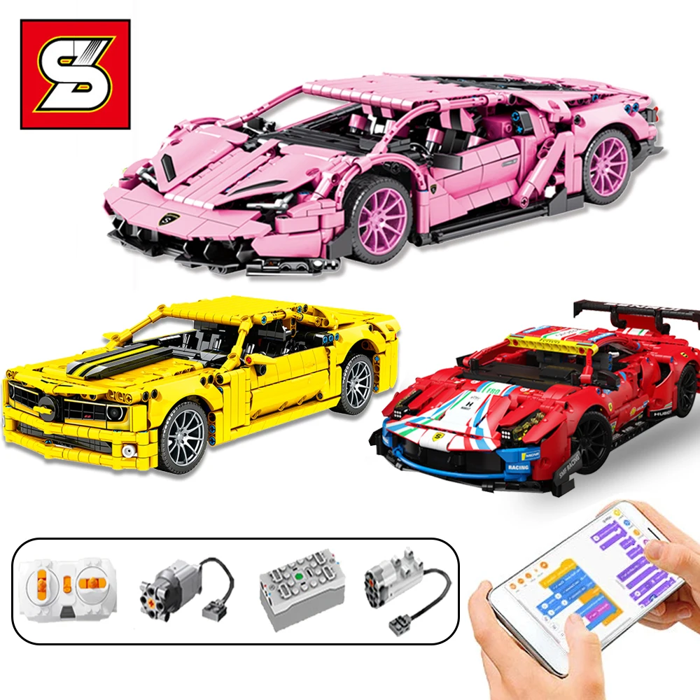

SY City техническая гоночная модель спортивного автомобиля, строительные блоки, суперскоростные чемпионы, тяговый автомобиль, сделай сам, кир...