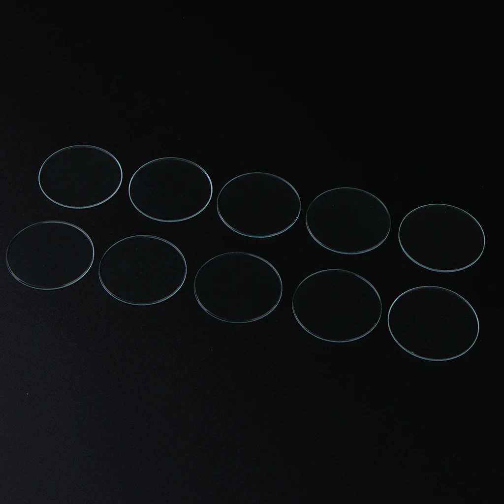 10pcs Round Flat Watch Crystal Lens Glass Replacement For Watchmaker Repair | Наручные часы