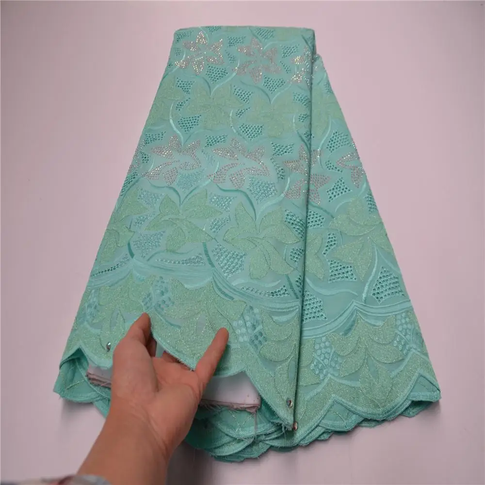 Королевский синий африканский кружевной материал высокого качества вышитые