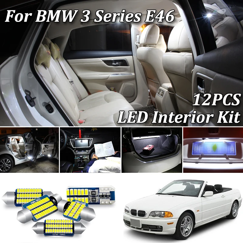 12 шт. белый безотказный CAN-шина для BMW 3 серии E46 кабриолета светодиодный