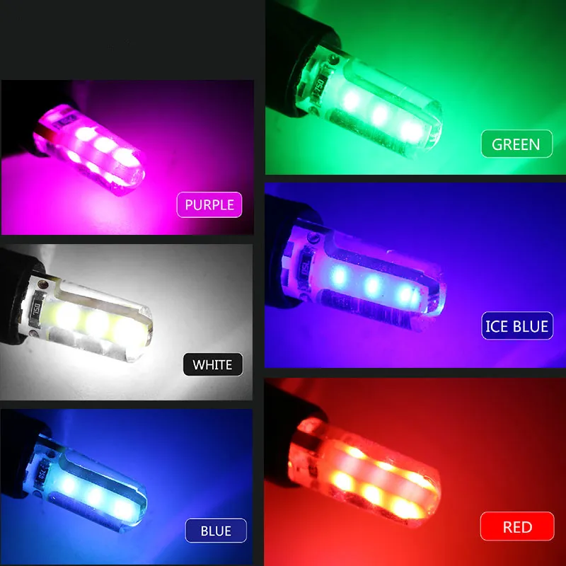 

Car Led Canbus Clearance Light Instrument Lights 12V Automobile Styling Lights T10 W5W 194 No Error Silica Gel Cob Lamp x10