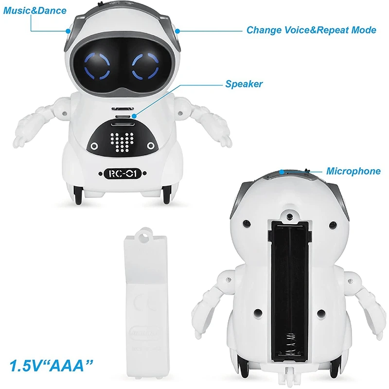 Mini RC Pocket Robot For Kids With Interactive Dialogue Conversation Voice Recognition Chat Record Singing& Dancing | Игрушки и хобби
