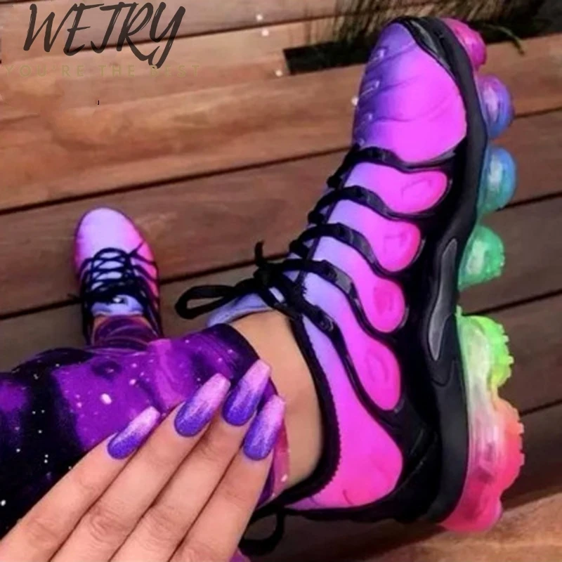 

2020 Women's Shoes Summer Outdoor Sneakers Fashion Lace Colorful Comfortable Casual Plus Size 43