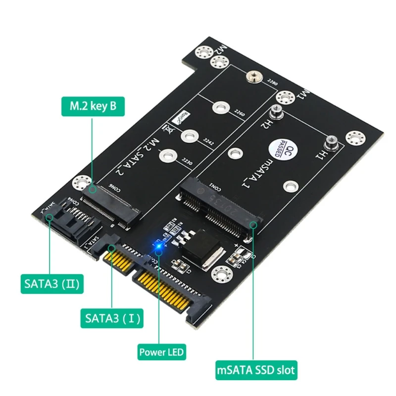 Плата адаптера MSATA или M.2-Dual 3 0 дюйма устройство для чтения NGFF mSATA поддерживает B