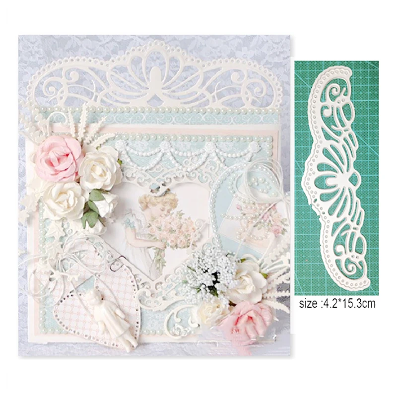 

Штампы для рукоделия, металлические штампы, форма для резки, кружевная граница, Рождественское украшение, скрапбукинг, бумажный нож, форма, ...