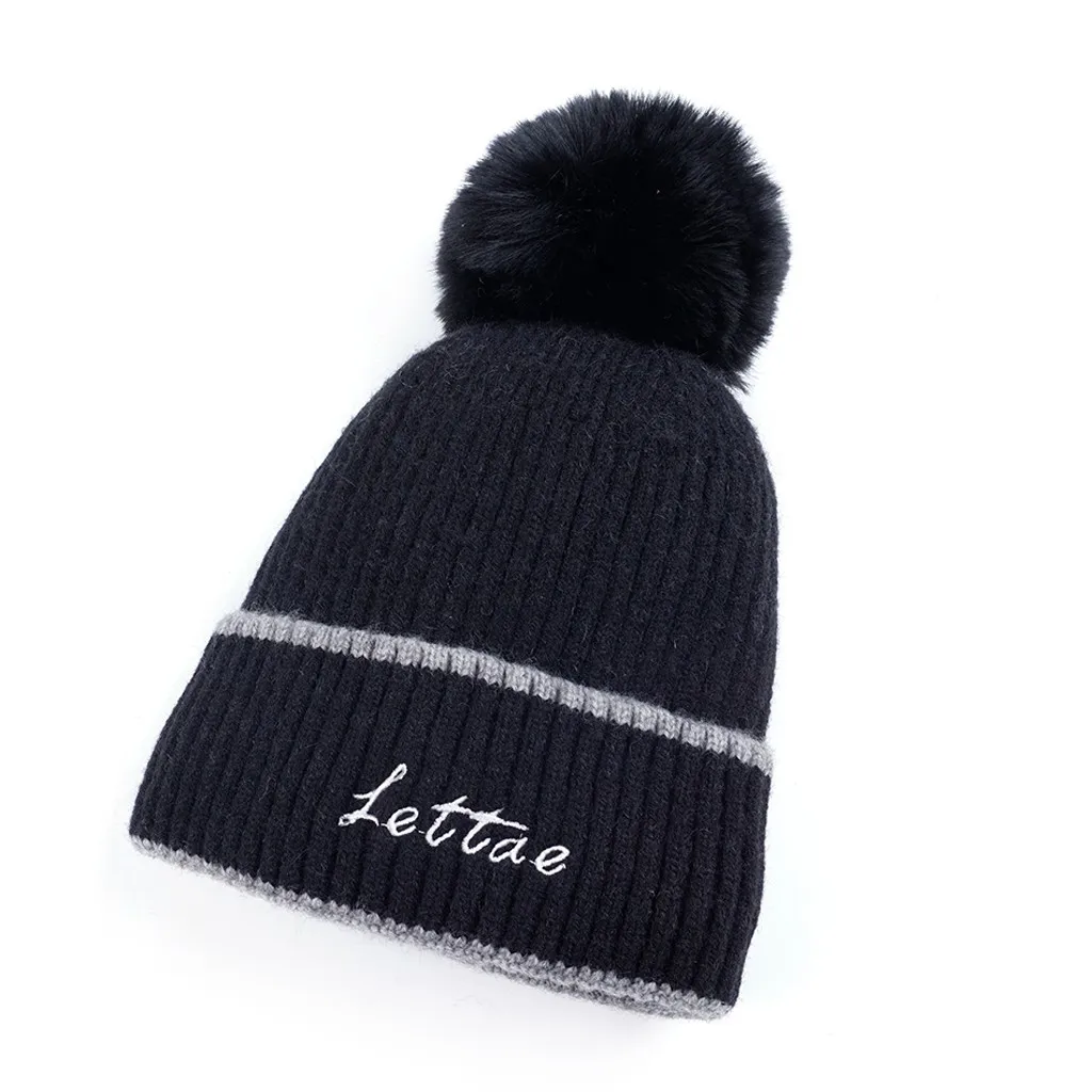 Модные женские туфли однотонные помпоном зимняя Кепки щипцы для завивки волос с