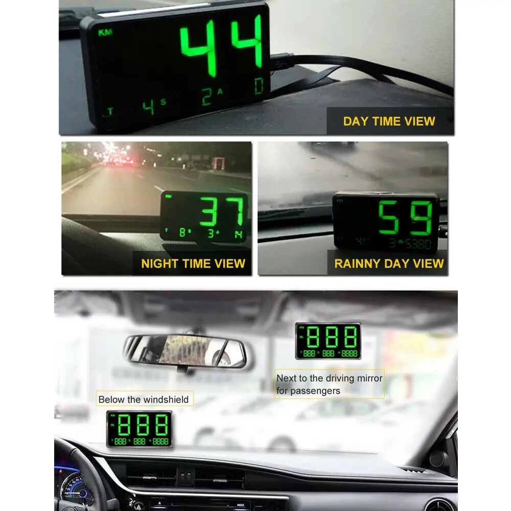 C80 Цифровой Автомобильный gps скорость дисплей км/ч MPH для велосипедов мотоциклов HUD скорость метр