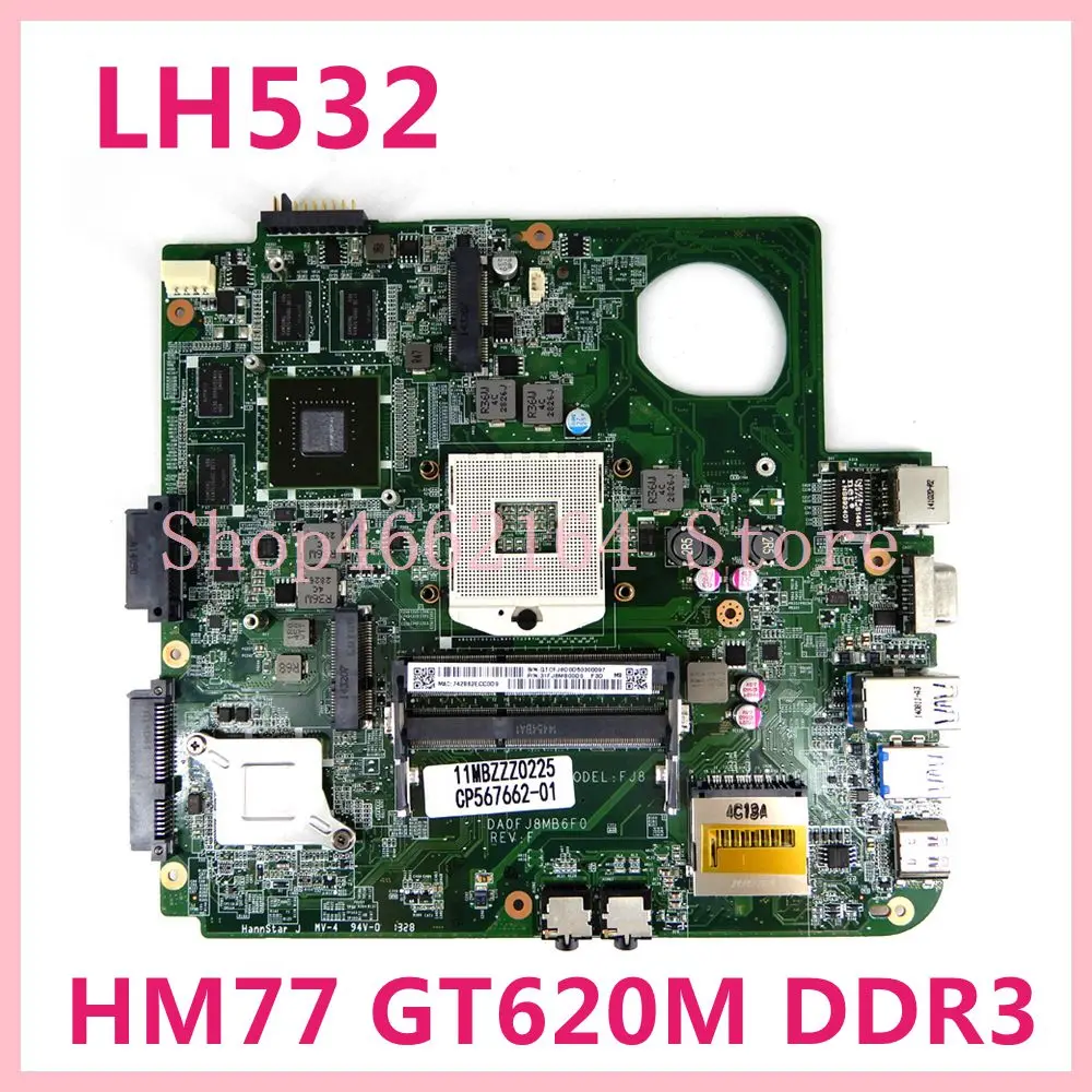 Материнская плата для ноутбука Fujitsu LH532 HM77 GPU GT620M DDR3 DA0FJ8MB6F0 CP567662-01 PGA989 100%