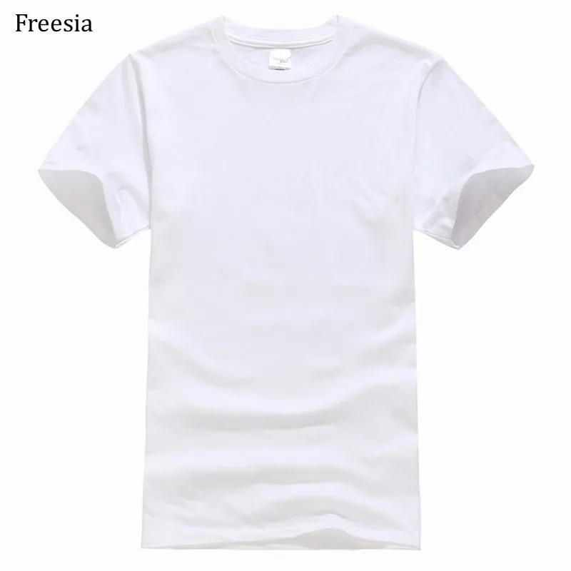 Футболка мужская однотонная с круглым вырезом хлопковая Повседневная рубашка