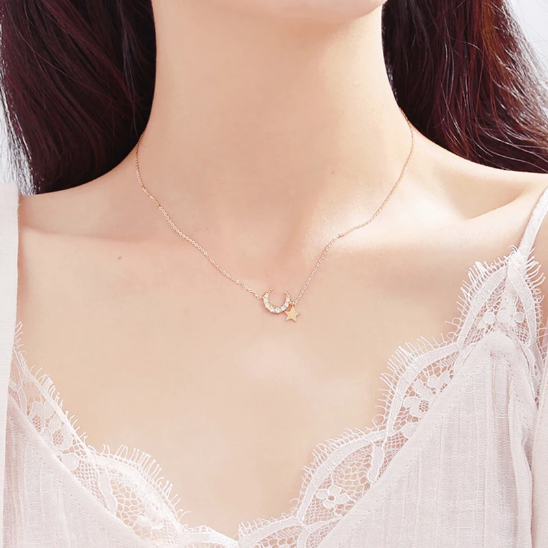 Модное ожерелье из стерлингового серебра S925 пробы с цепочкой для женщин