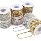 QIAO 10 ярдов Стразы цепочка в форме когтей блестящая кристальная отделка стразы на клеевой основе DIY Стразы цепочка для украшения одежды аксессуары