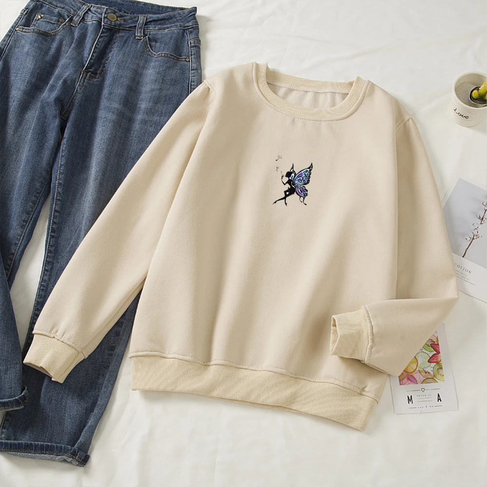 Cute Jackets Women Hoodies Ladies Harajuku Aesthetic 90s Sweatshirts Ulzzang Graphic Butterfly Printed Casual Femmes Sweetshirts