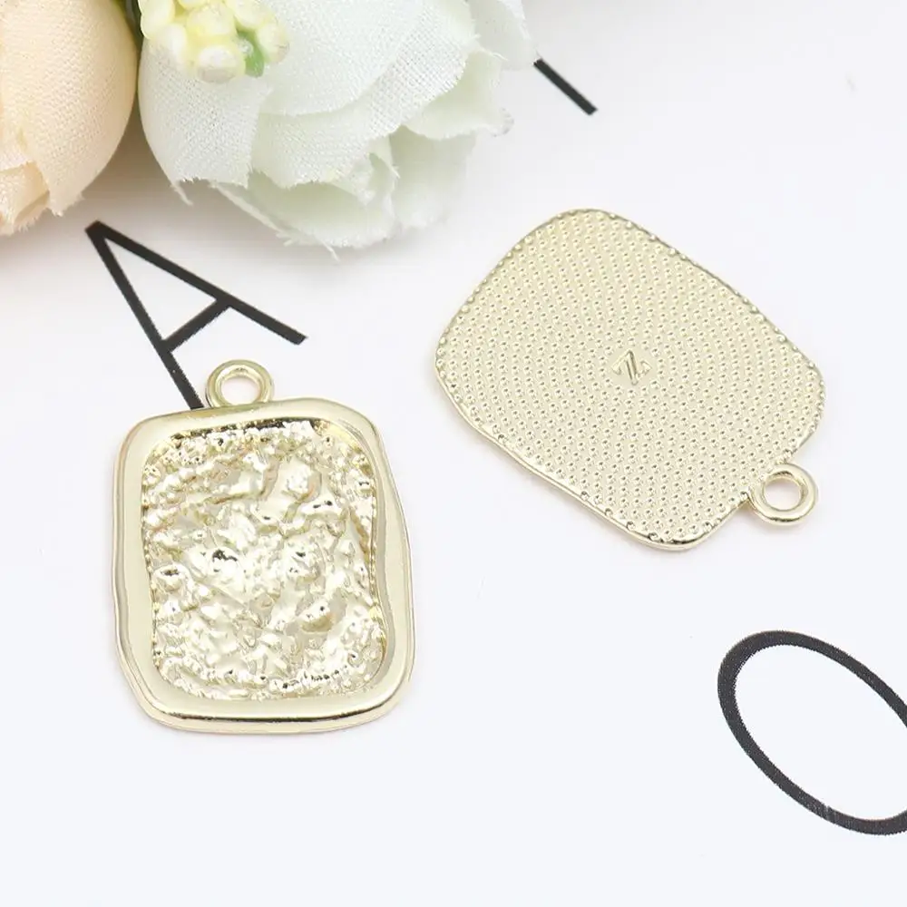 

DoreenBeads Zinc Alloy Hammered Charms Geometric Round Heart Oval Gold Color Punk Style Pendants DIY Making Jewelry Gifts,10PCs