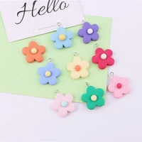 mix 10pcs cute flower resin charms pendants for decoration bracelets necklace earring keychain diy jewelry making