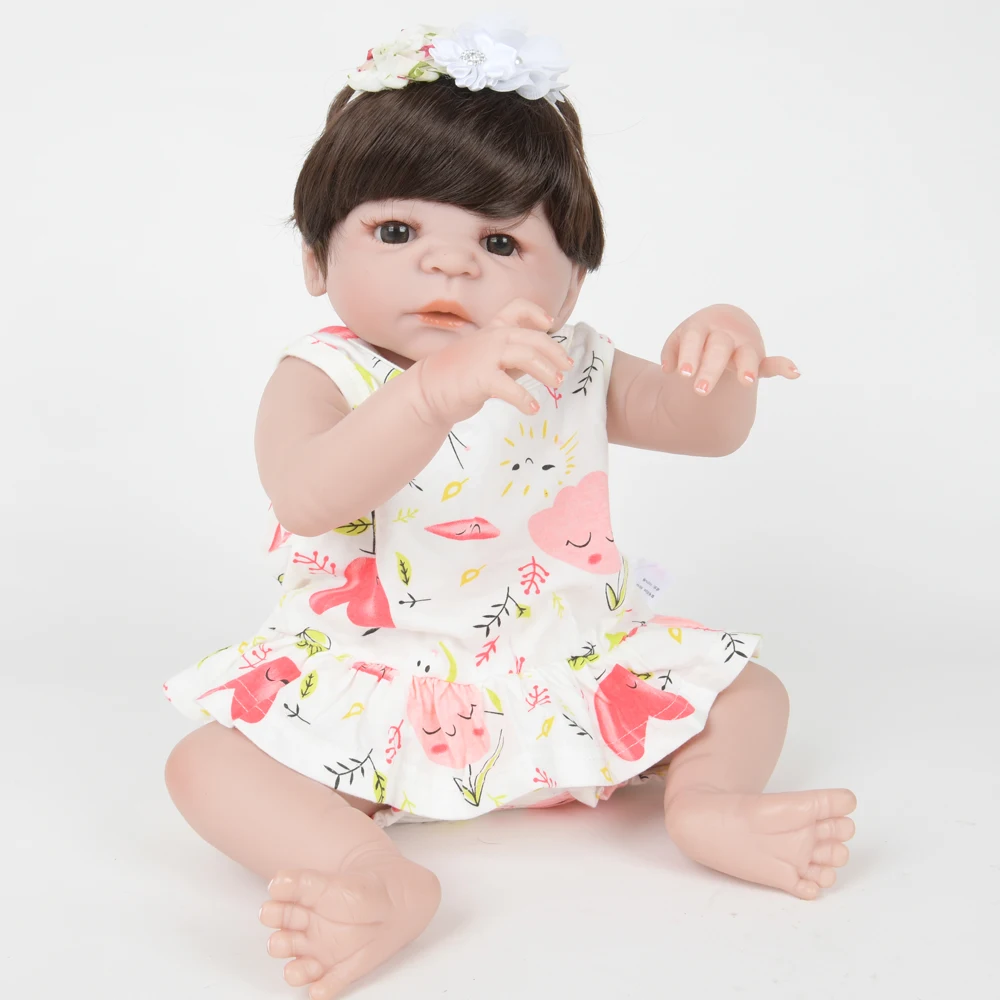 Реалистичные куклы Bebe Reborn мягкие полностью виниловые силиконовые 22 дюйма