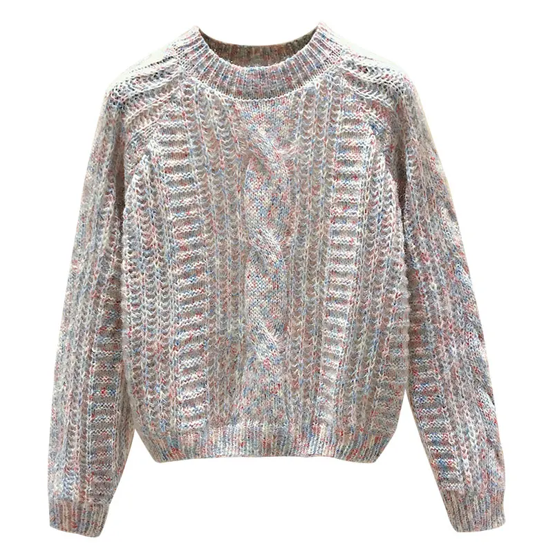 

2021 Autumn Winter Knitted Women Sweater and Pullovers Coarse Thicken Warm O-neck Thicken Warm Outwear Coat Tops