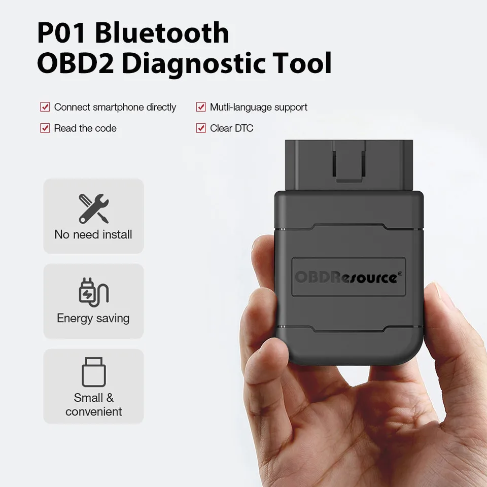 Автомобильный диагностический сканер P01 Bluetooth V1.5 PIC18F25K80 для iPhone Android OBD2 PK ICar2 ELM327 |
