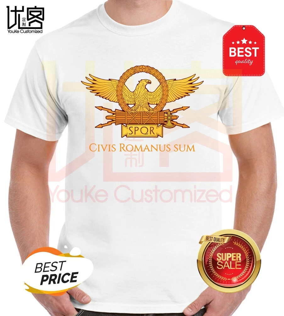 Civis Romanum Sum T-Shirt SPQR Roman Gladiator Imperial Golden Eagle 2020 Summer T Shirt | Мужская одежда