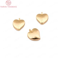 10pcs 97mm 24k gold color brass heart charms pendants high quality diy jewelry findings accessories wholesale