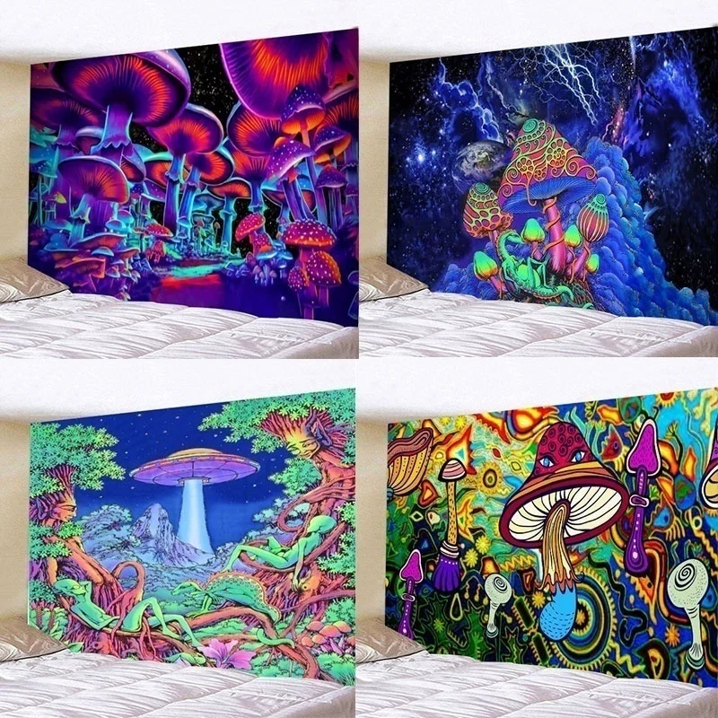 

3d Print Trippy Mushroom Tapestry Hippie Colorful Art Tapiz Wall Hanging Tapestries bedroom decor 150*100CM/150*130cm/200*150cm