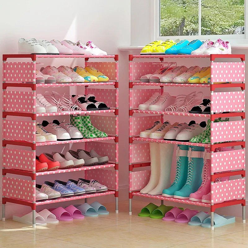 

New Multi Layers Simple Shoe Rack Nonwoven Fabric Steel Tube Assembled Shoes Storage Cabinet Hallway Space Saving Shoe Organizer