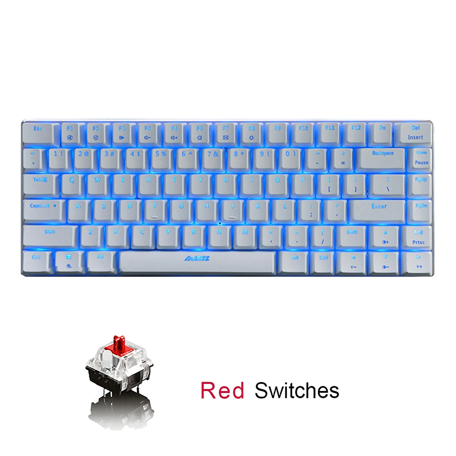 Двухрежимная механическая клавиатура Ak33bluetooth 5 0 с красной подсветкой 82 клавиши |