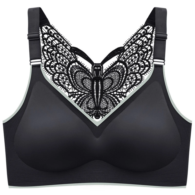 

Plus Size Bras For Women New 5XL Large Size Bralette Seamless Women Bra Beauty Back Butterfly Push Up Bra Wireless Underwear